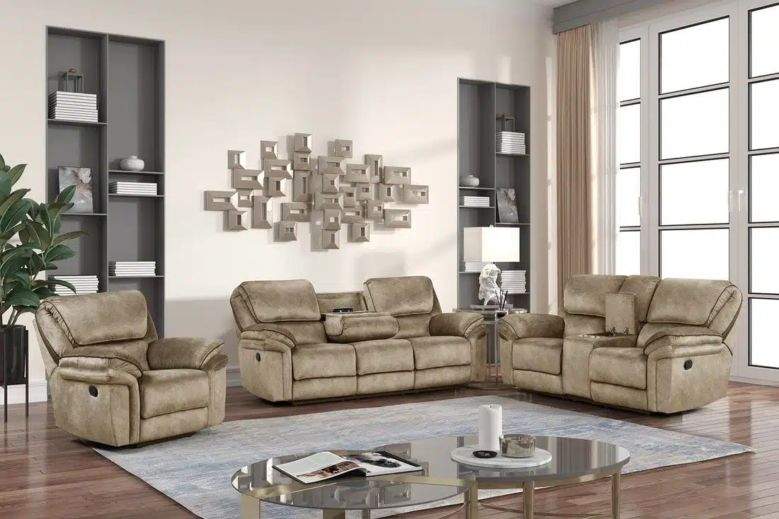 Perry Sofa in Grey Upholstery