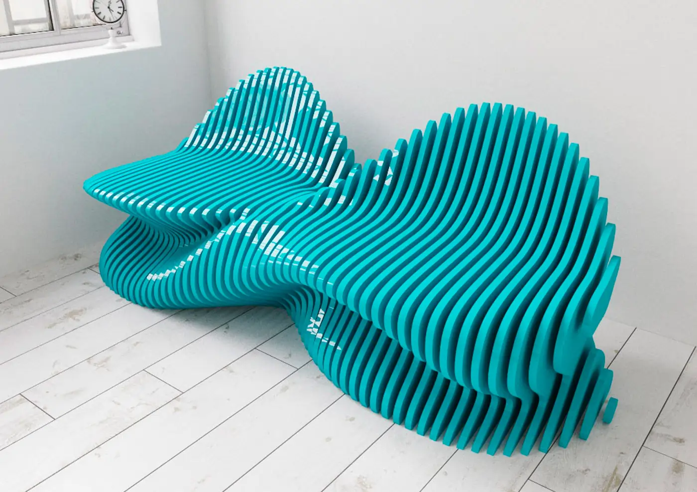 Silhouette of Wave Armchair Curves